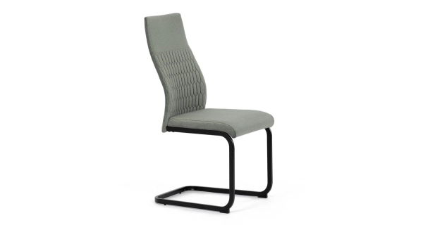 Jídelní židle VOLMARIS, zelená látka, černý kov
