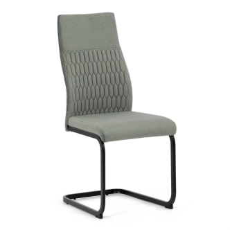 Jídelní židle VOLMARIS, zelená látka, černý kov