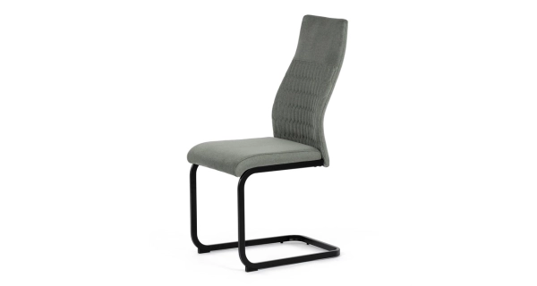 Jídelní židle VOLMARIS, zelená látka, černý kov