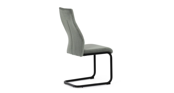 Jídelní židle VOLMARIS, zelená látka, černý kov