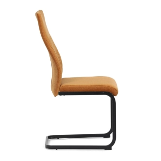 Jídelní židle VOLMARIS, žlutá látka, černý kov