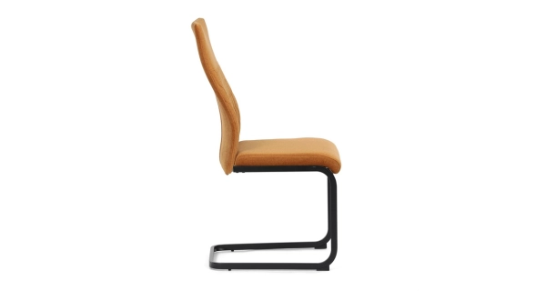 Jídelní židle VOLMARIS, žlutá látka, černý kov