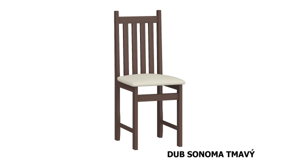 Jídelní židle WAMENA, potah béžová ekokůže, dub sonoma tmavý, 5 let záruka