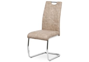 Jídelní židle WEBBIAN, krémová látka/chrom