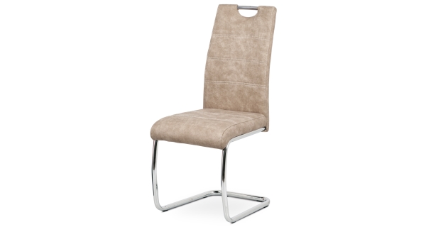 Jídelní židle WEBBIAN, krémová látka/chrom