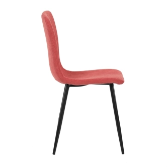 Jídelní židle WELZELGAR, červená látka, černý kov