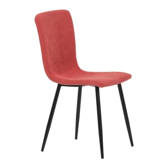 Jídelní židle WELZELGAR, červená látka, černý kov