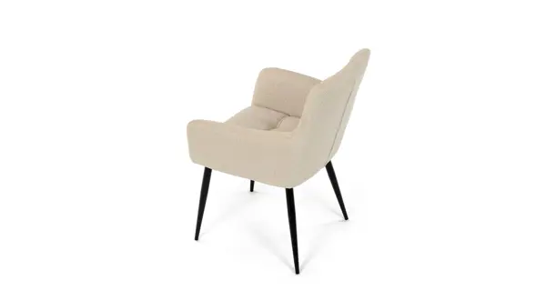 Jídelní židle XERELIV, krémová látka, černý kov