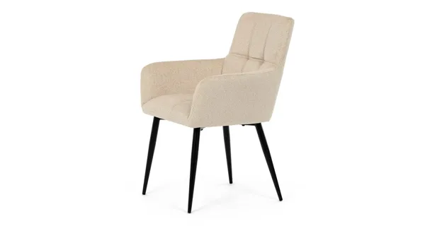 Jídelní židle XERELIV, krémová látka, černý kov