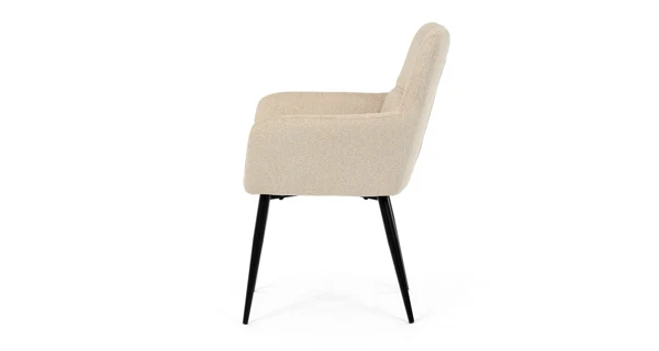 Jídelní židle XERELIV, krémová látka, černý kov