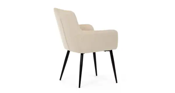 Jídelní židle XERELIV, krémová látka, černý kov