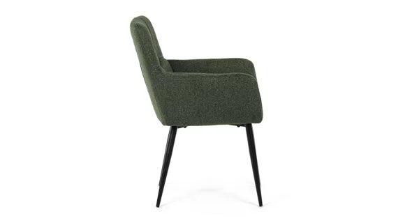 Jídelní židle XERELIV, zelená látka, černý kov