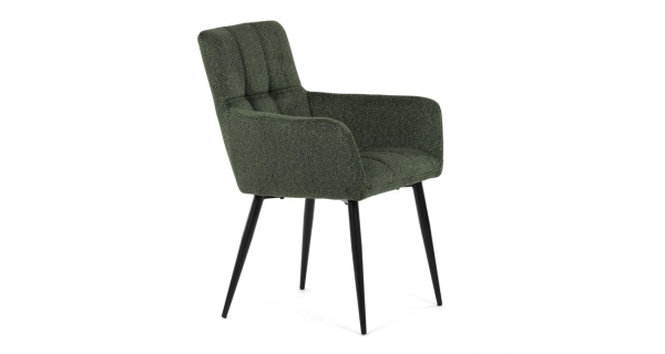 Jídelní židle XERELIV, zelená látka, černý kov