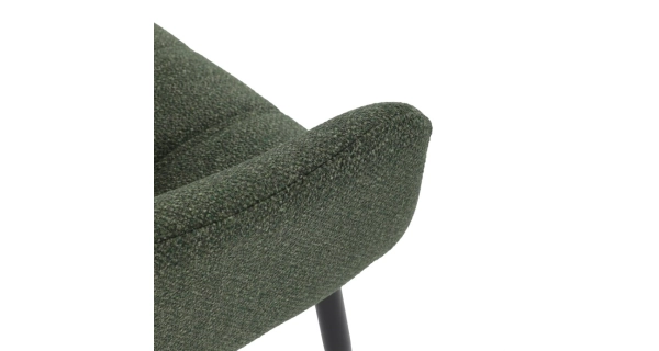 Jídelní židle XERELIV, zelená látka, černý kov