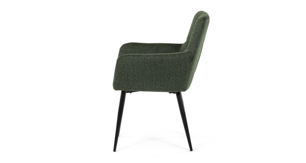 Jídelní židle XERELIV, zelená látka, černý kov