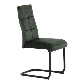 Jídelní židle XERORKAL, zelený samet, černý kov