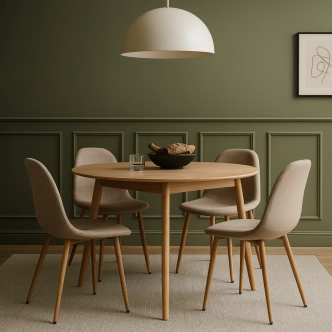 Jídelní židle ZENMO, béžová látka/kov