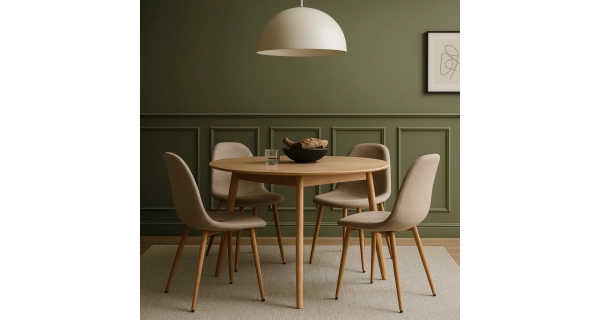 Jídelní židle ZENMO, béžová látka/kov