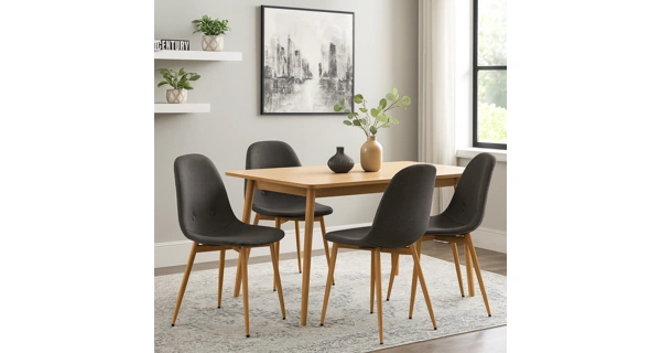 Jídelní židle ZENMO, tmavě šedá látka/kov