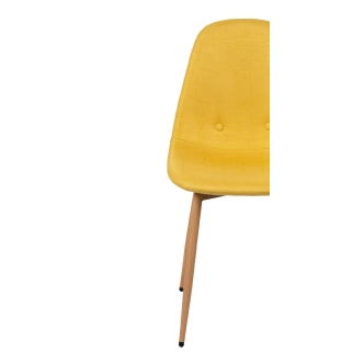 Jídelní židle ZENMO, žlutá látka/kov