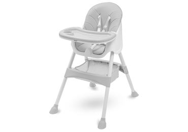 Jídelní židlička KLEA, šedá/bílá