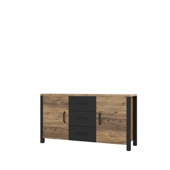 JOKUL komoda 2D3S, appenzeller fichte/černý supermat