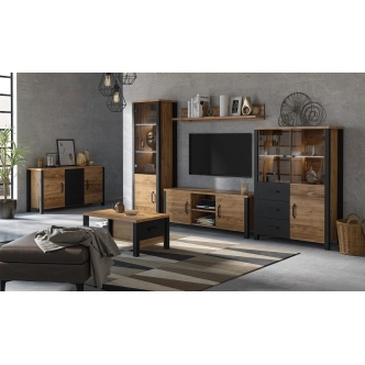 JOKUL komoda 2D3S, appenzeller fichte/černý supermat