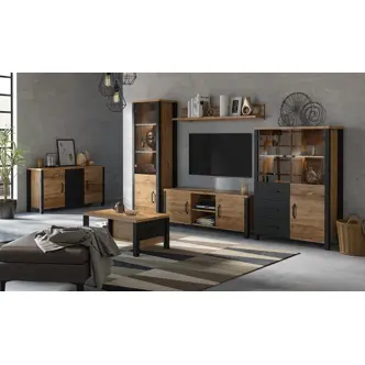 JOKUL televizní stolek, appenzeller fichte/černý supermat