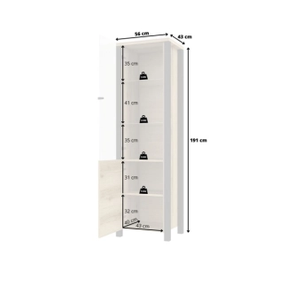 JOKUL vitrína 2D, dub grand natural/černý supermat