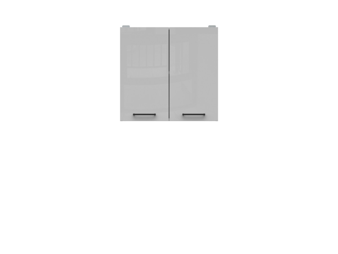 JAMISON, skříňka horní 60 cm, bílá/světle šedý lesk 