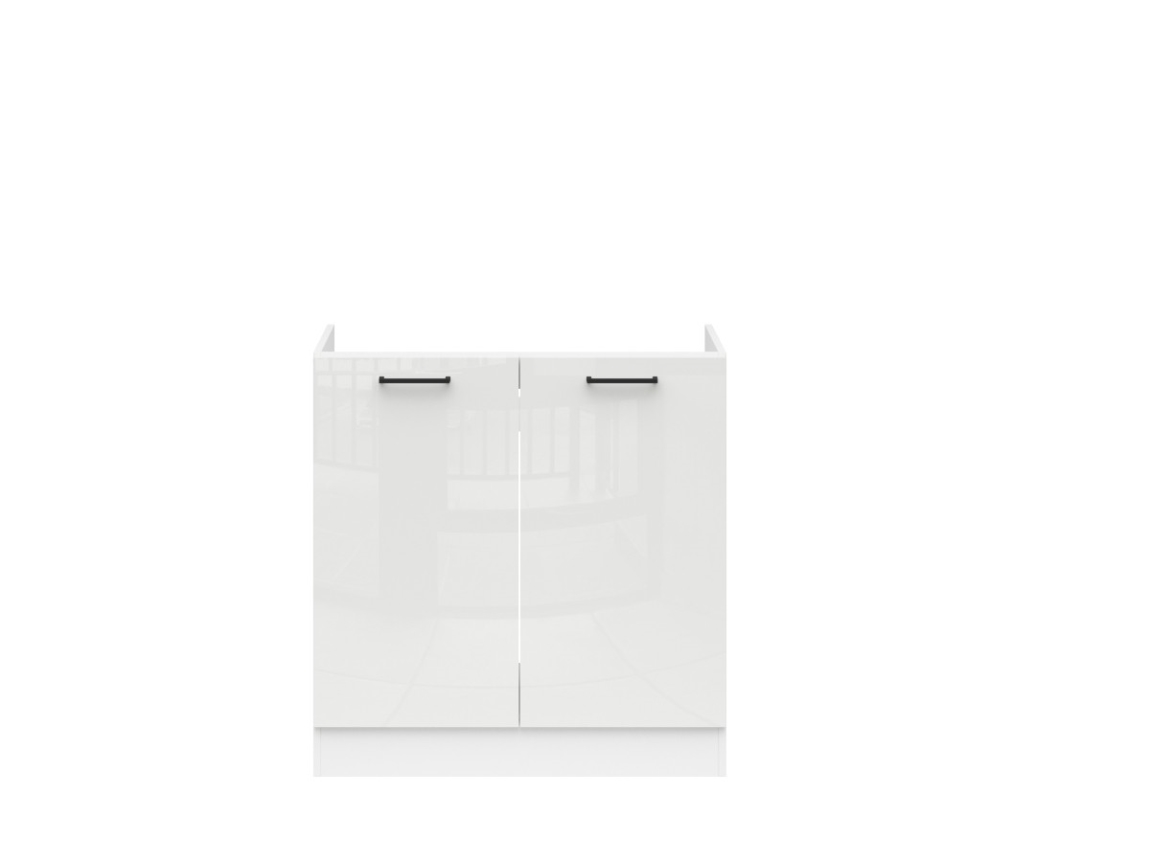 JAMISON, skříňka pod dřez 80 cm bez pracovní desky, bílá/bílá křída lesk 