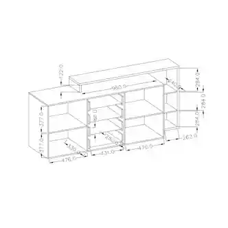 KAGOSHI komoda s policí 2D4S, antracit/dub ribbec