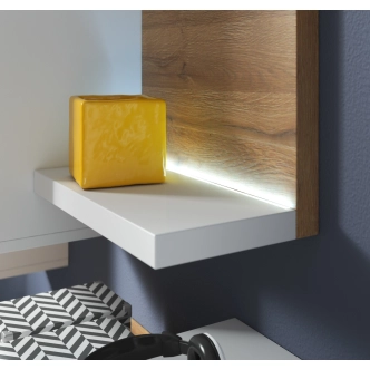 KAGOSHI obývací stěna, bílá/dub grandson