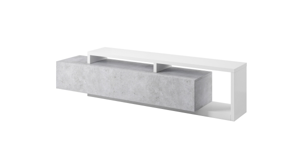 KAGOSHI televizní stolek, bílá/beton colorado