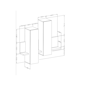 KAGOSHI závěsná vitrína, bílá/beton colorado