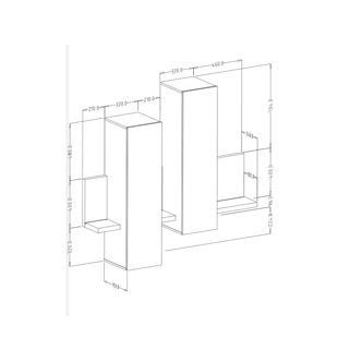 KAGOSHI závěsná vitrína, bílá/dub grandson