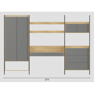 KALANCHOE psací stůl 2S, hikor přírodní