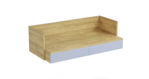 KALANCHOE psací stůl 2S, hikor přírodní/nebeská modrá