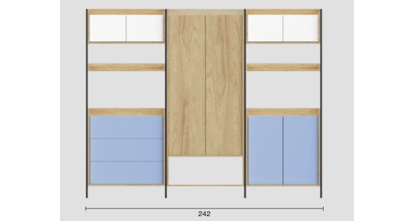 KALANCHOE regál 1D, hikor přírodní/alpská bílá