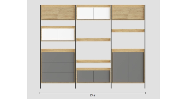 KALANCHOE regál 1D, hikor přírodní/alpská bílá