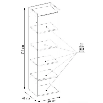 KALANCHOE regál 1D, hikor přírodní