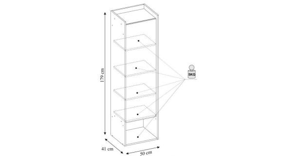 KALANCHOE regál 1D, hikor přírodní