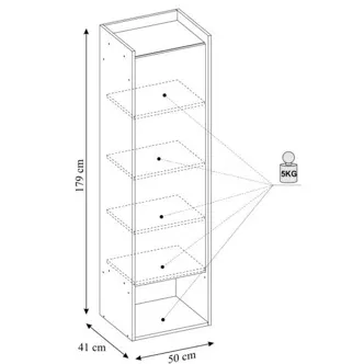 KALANCHOE regál 1D, hikor přírodní/šedý popel