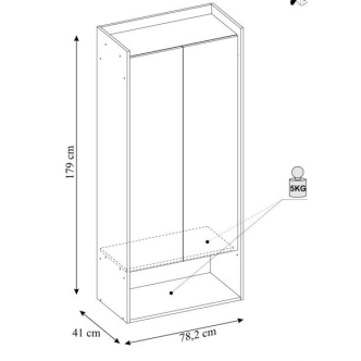 KALANCHOE regál 2D, hikor přírodní/alpská bílá