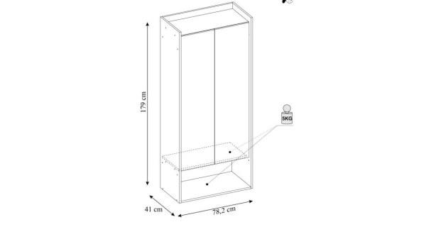 KALANCHOE regál 2D, hikor přírodní/alpská bílá
