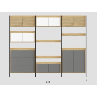 KALANCHOE skříňka 2D, hikor přírodní/šedý popel