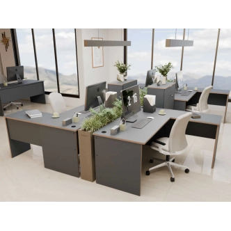 Kancelářská sestava CORNO 2, antracit/dub