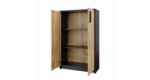 Kancelářská sestava NEJBY GIANNI 3, černá/dub wotan