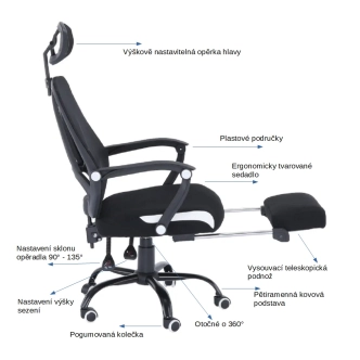 Kancelářská židle AGRIPPA, černá