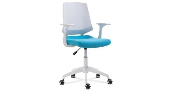 Kancelářská židle CARUMAS, modrá látka/bílý plast
